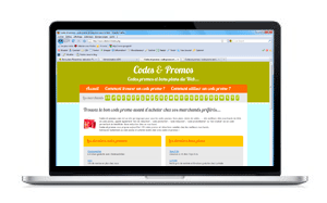 Page d'accueil de Codes et promos